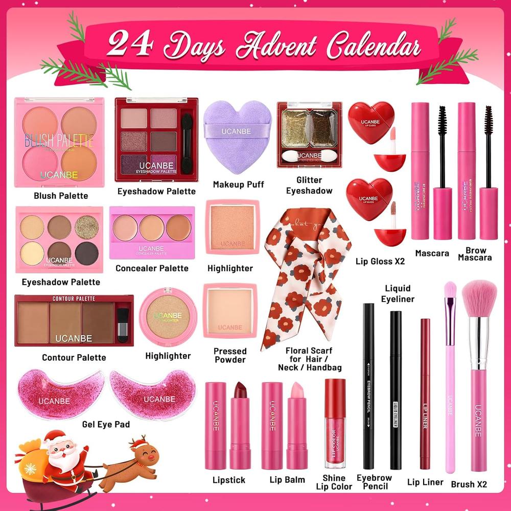 CALENDARIO DE ADVIENTO UCANBE 2026 24 DÍAS MAQUILLAJE ROJO - 2