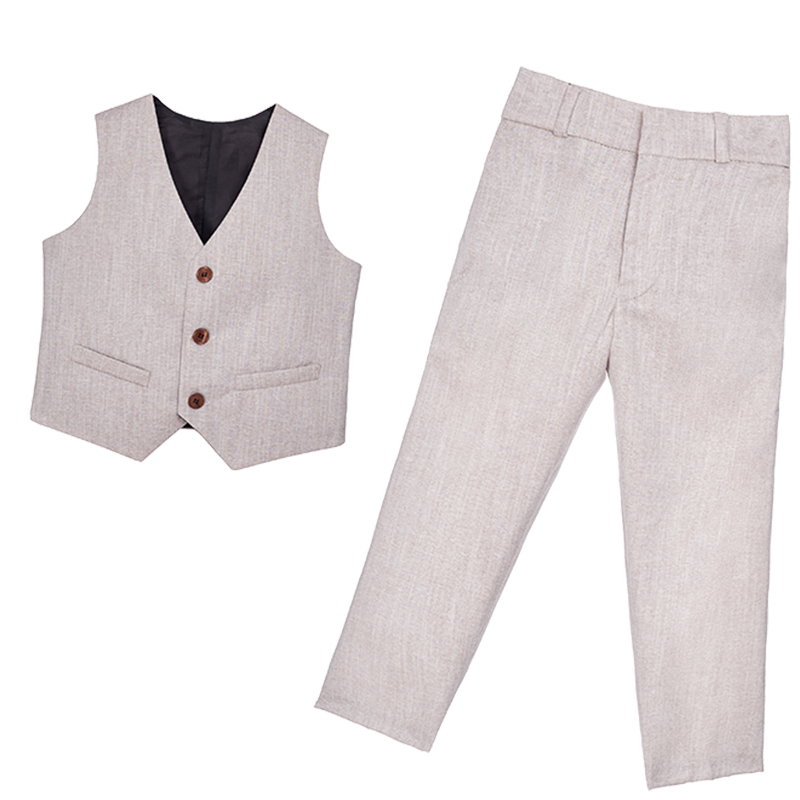 TERNO NIÑO LIMA FASHION KIDS CREMA ELEGANTE 3 PIEZAS SOFISTICADO BAUTIZO ARENA - 5