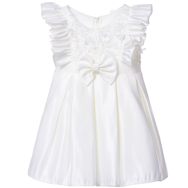 VESTIDO MAXI NIÑA LIMA FASHION KIDS BLANCO BAUTIZO PALOMA - 1