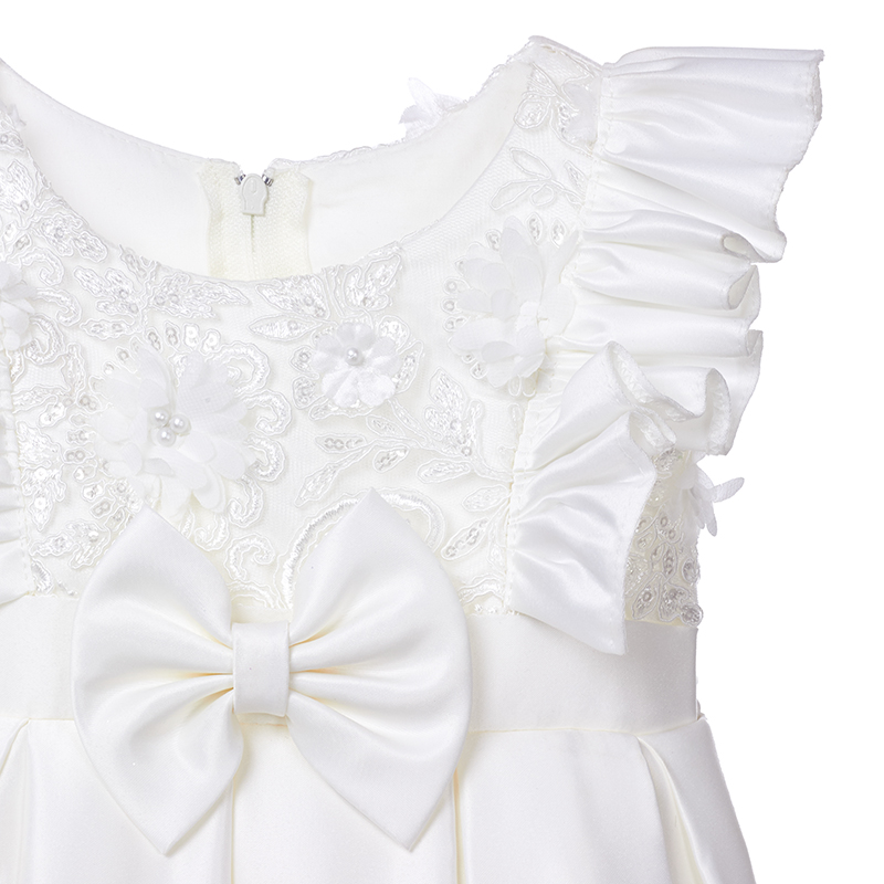 VESTIDO MAXI NIÑA LIMA FASHION KIDS BLANCO BAUTIZO PALOMA - 3