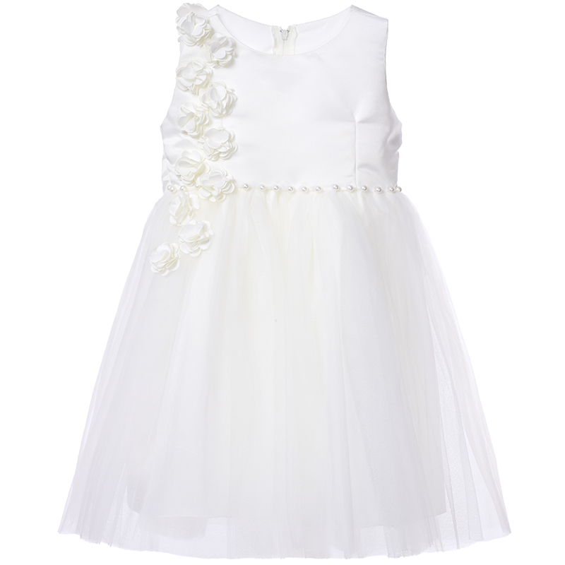 VESTIDO MAXI NIÑA LIMA FASHION KIDS BLANCO BAUTIZO BELLA FLOR - 1