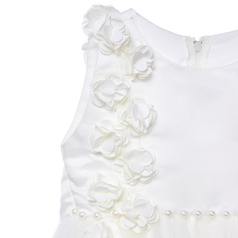 VESTIDO MAXI NIÑA LIMA FASHION KIDS BLANCO BAUTIZO BELLA FLOR - 2