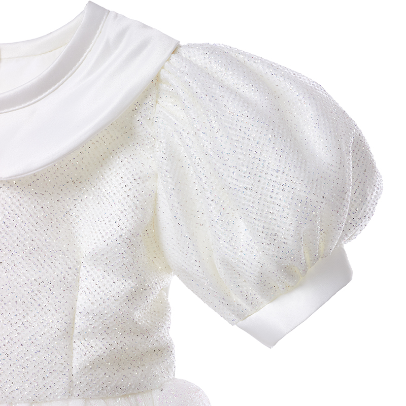 VESTIDO MAXI NIÑA LIMA FASHION KIDS BLANCO BAUTIZO BRILLOS DIAMANTE - 3