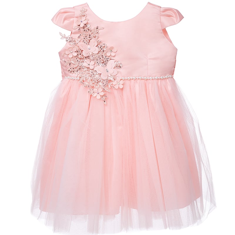 VESTIDO MIDI NIÑA LIMA FASHION KIDS CORAL AGUA ROSA QUARZO PRECIOSA - 1