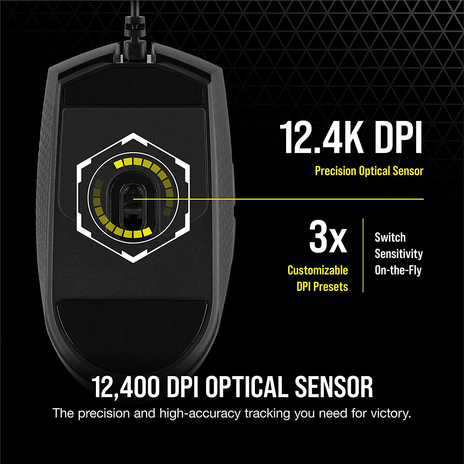 MOUSE GAMER CORSAIR KATAR PRO CABLEADO USB - NEGRO - 5
