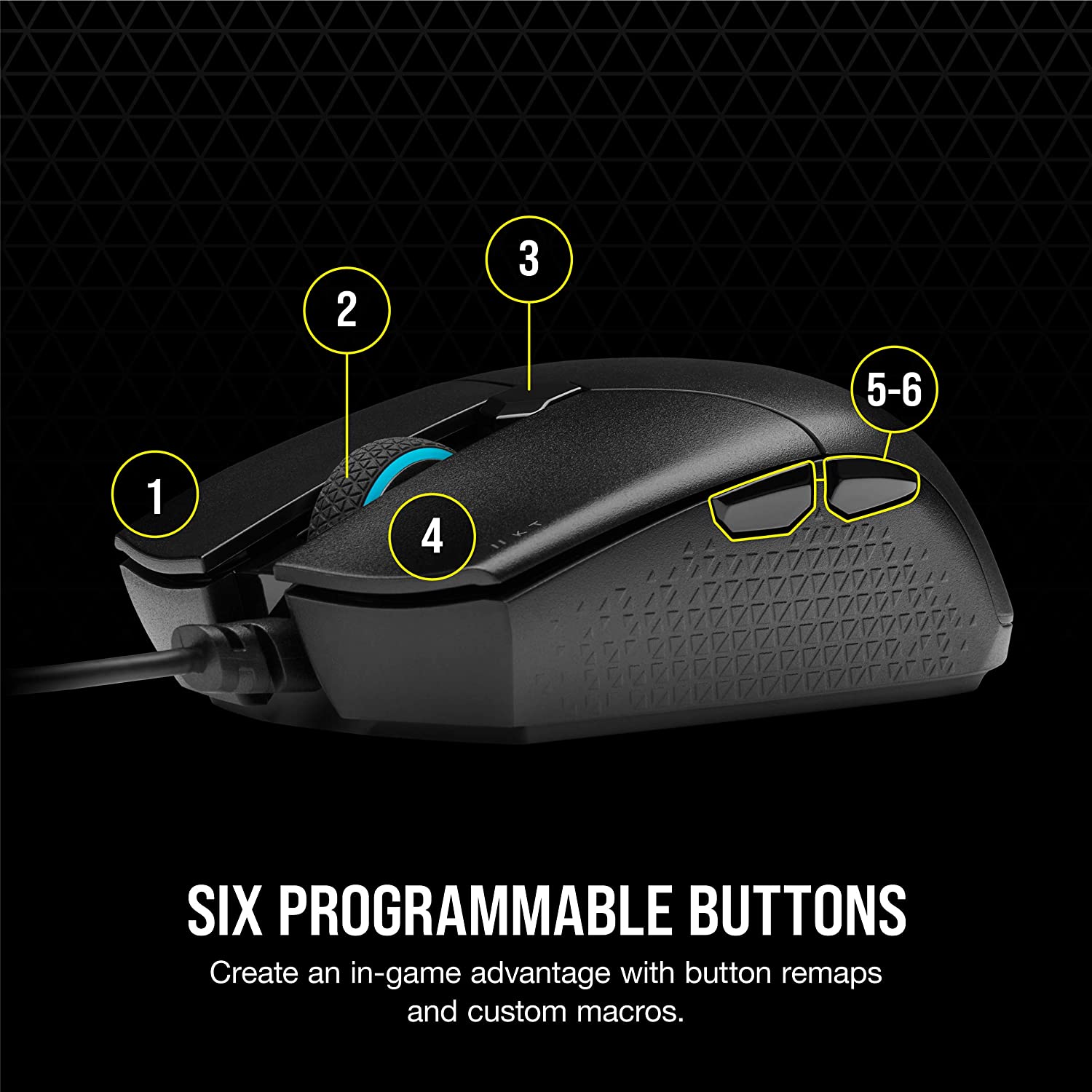 MOUSE GAMER CORSAIR KATAR PRO CABLEADO USB - NEGRO - 6