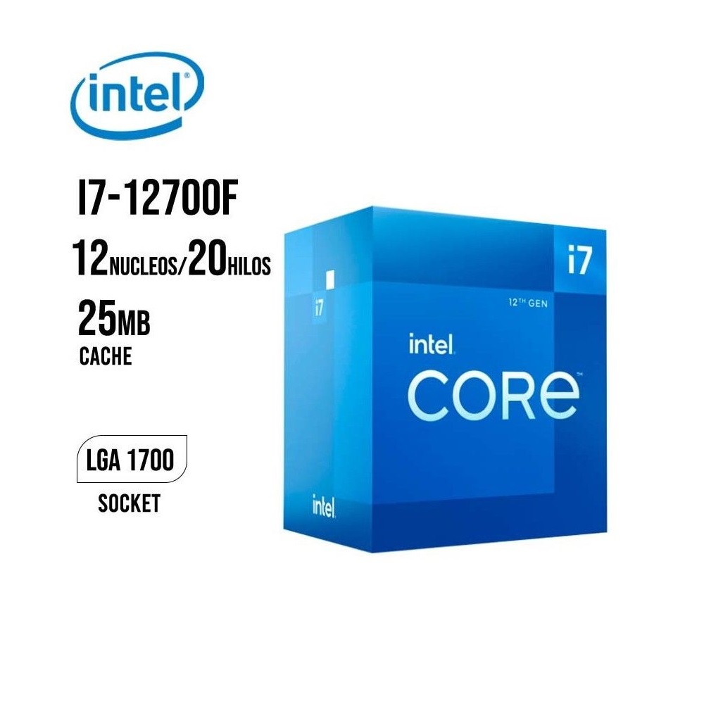 PROCESADOR INTEL CORE I7 12700F 2.10GHZ-4.90GHZ 12 NUCLEOS LGA1700 - 2