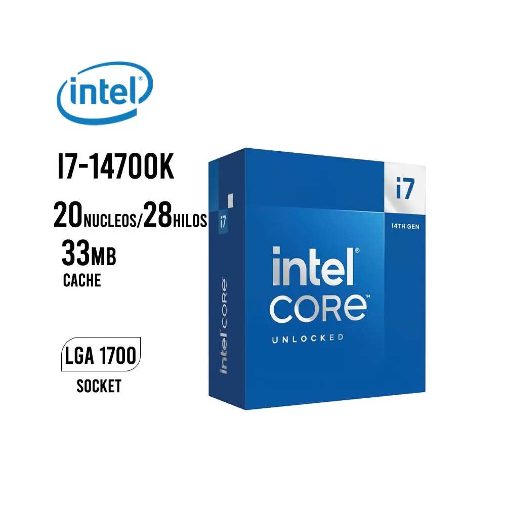 PROCESADOR INTEL CORE I7 14700K 3.4 GHZ-5.6 GHZ CACHE 33MB LGA1700 - 1