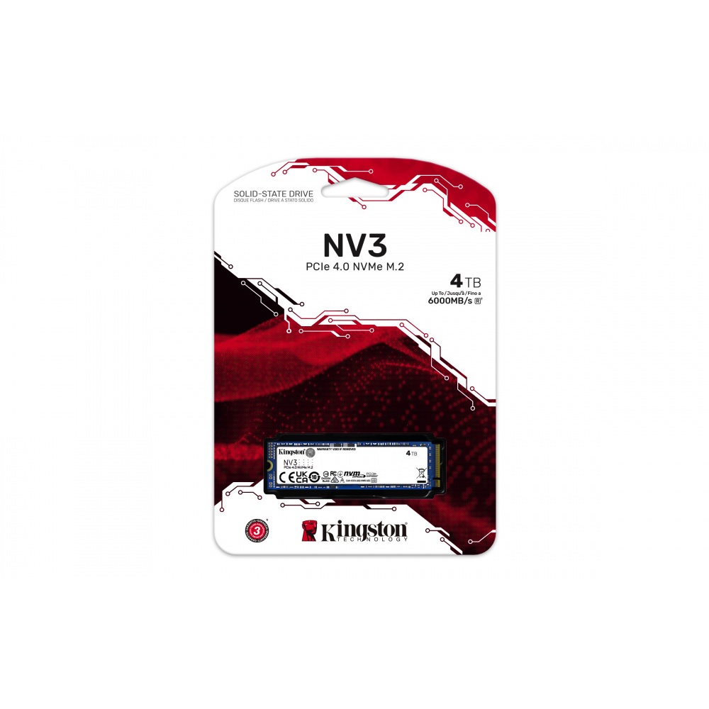 DISCO SOLIDO SSD KINGSTON NV3 4TB M2 2280 PCIE NVME 4.0 SNV3S/4000G - 5