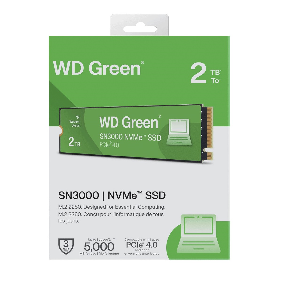 DISCO SSD WESTERN DIGITAL SN3000 2TB GREEN M2 2280 PCIE 4.0 NVME - 3
