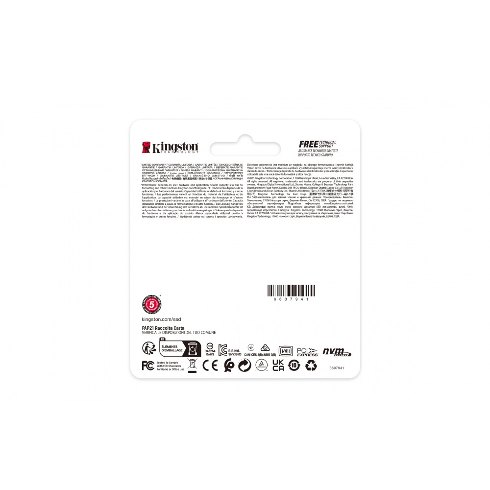 DISCO SOLIDO SSD KINGSTON NV3 2TB M2 2230 PCIE 4.0X4 PC-CONSOLAS VIDEOJUEGO SNV3SM3/2T0 - 4