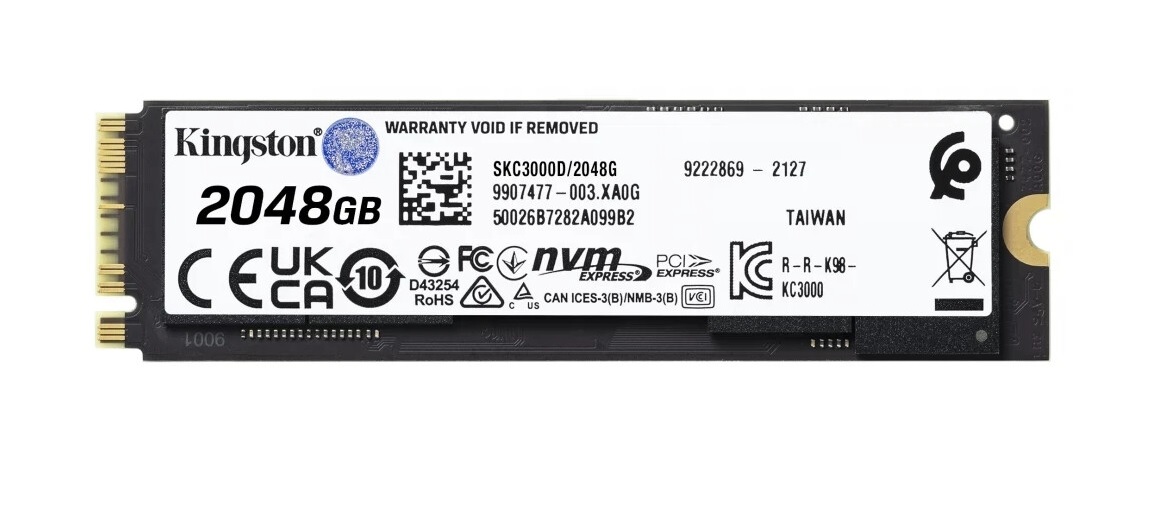 DISCO SOLIDO SSD INTERNO KINGSTON SKC3000 2TB M2 2280 PCIE 4.0 NVME SKC3000D/2048G - 3