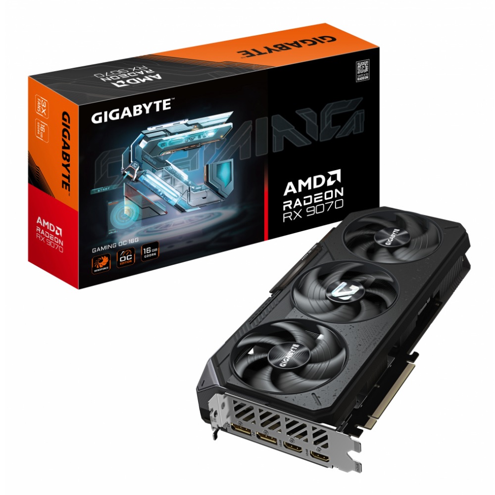 TARJETA DE VIDEO GIGABYTE AMD RADEON RX 9070 GAMING OC 16GB 256-BIT GDDR6 PCIE 5.0 - 1