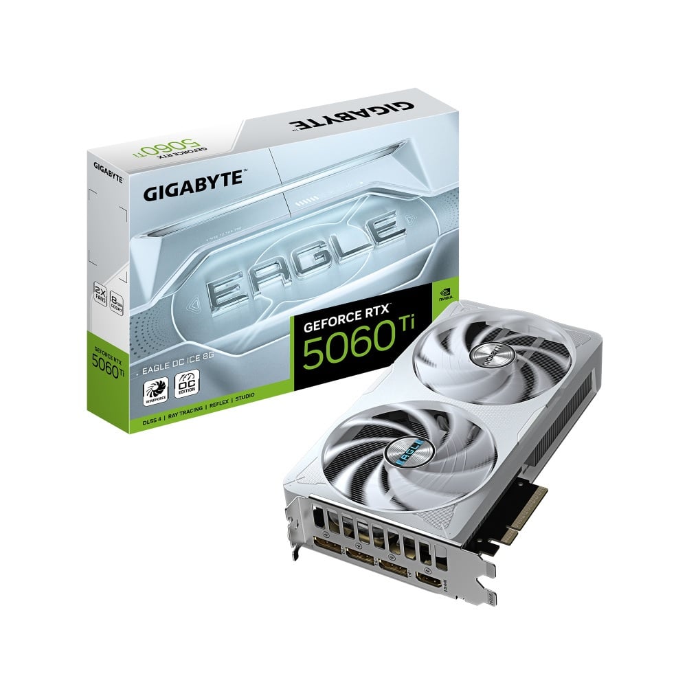 TARJETA DE VIDEO GIGABYTE GEFORCE RTX 5060 TI EAGLE OC ICE 8G 8GB GDDR7 PCIE 5.0 - 1