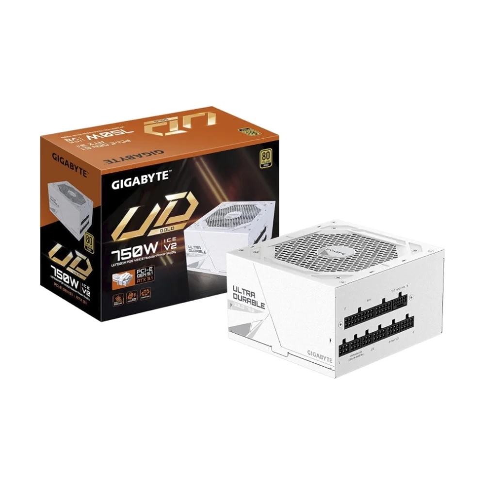 FUENTE DE PODER GIGABYTE 750W 80 PLUS GOLD ATX MODULAR BLANCO GP-UD750GM PG5 ICE - 1