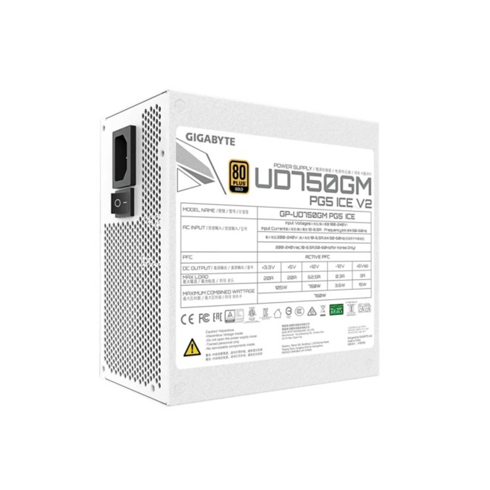 FUENTE DE PODER GIGABYTE 750W 80 PLUS GOLD ATX MODULAR BLANCO GP-UD750GM PG5 ICE - 5