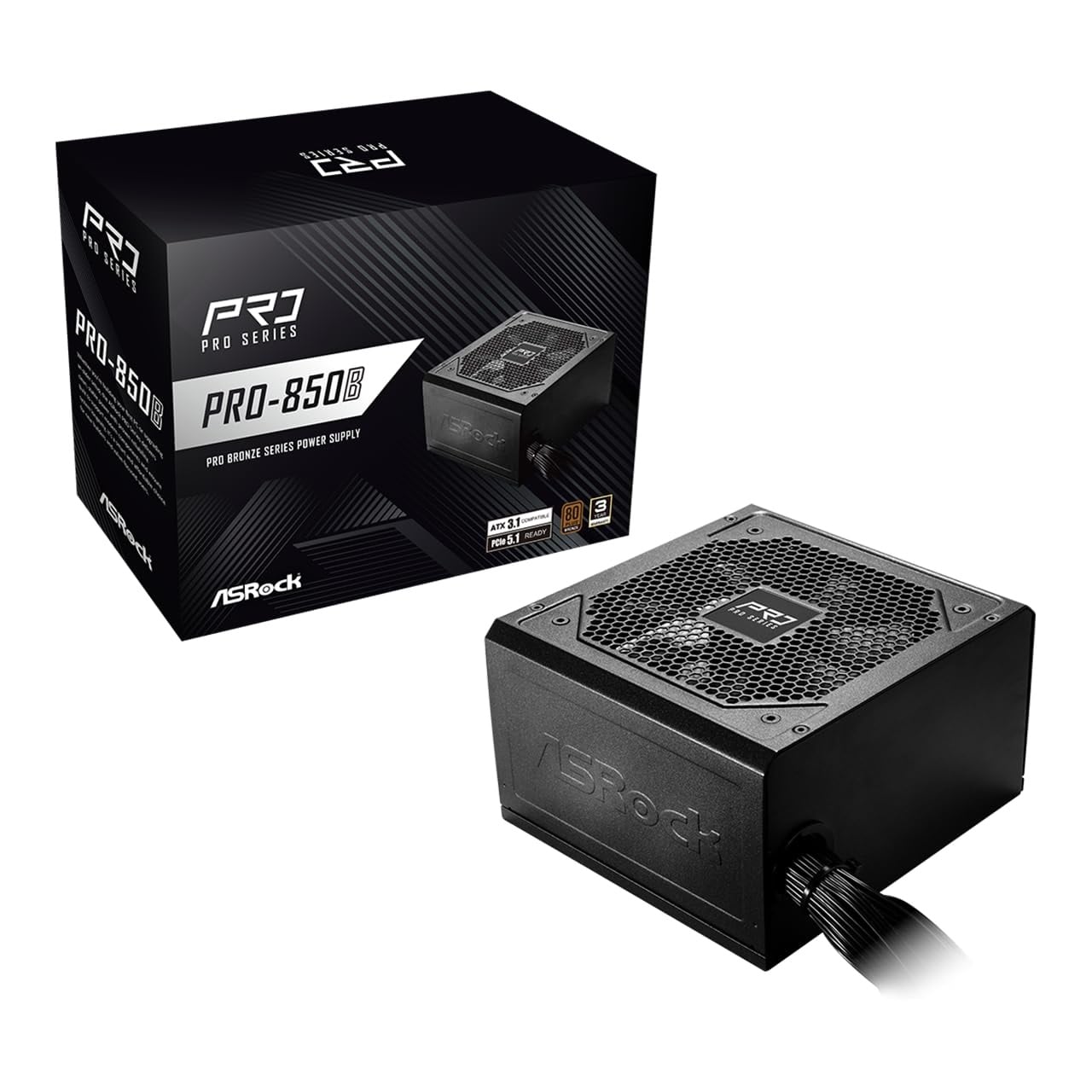 FUENTE DE PODER ASROCK PRO-850B 850W ATX 80 PLUS BRONZE - 1