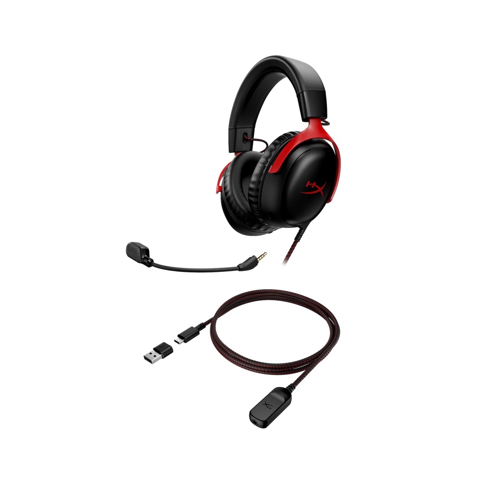 AUDIFONOS HYPERX CLOUD 3 CABLEADO USB NEGRO/ROJO OVER EAR PS5 XBOX 727A9AA - 5