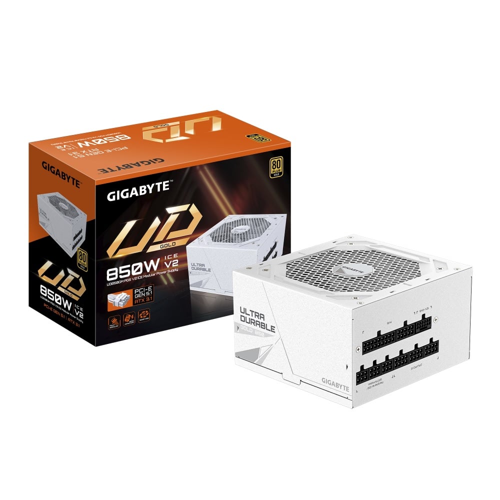 FUENTE DE PODER GIGABYTE UD850GM PG5 V2 ICE 850W 80 PLUS GOLD MODULAR ATX BLANCO - 1