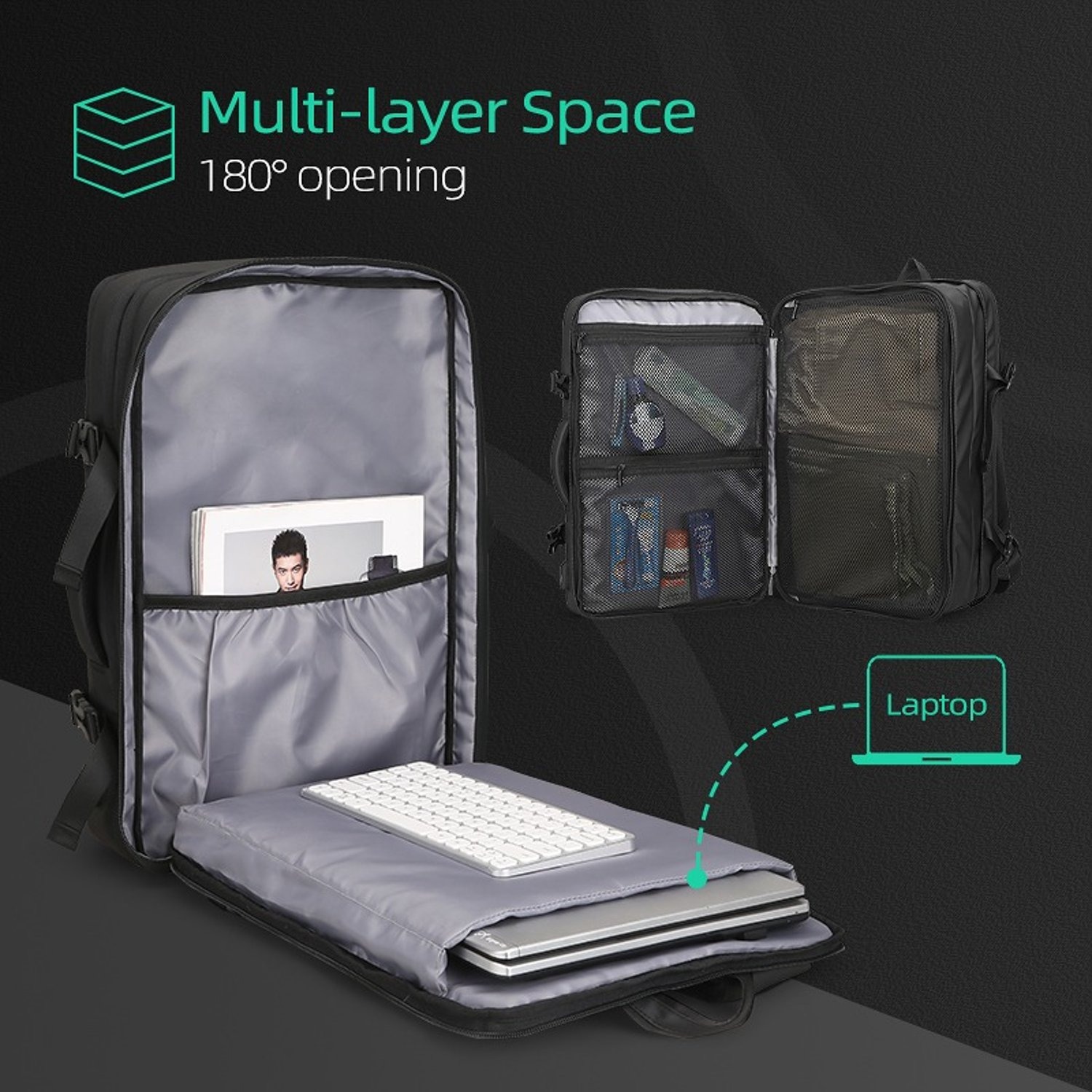 MOCHILA MARK RYDEN MODELO TRAVEL EXPANDIBLE MR8057 GRIS - 4