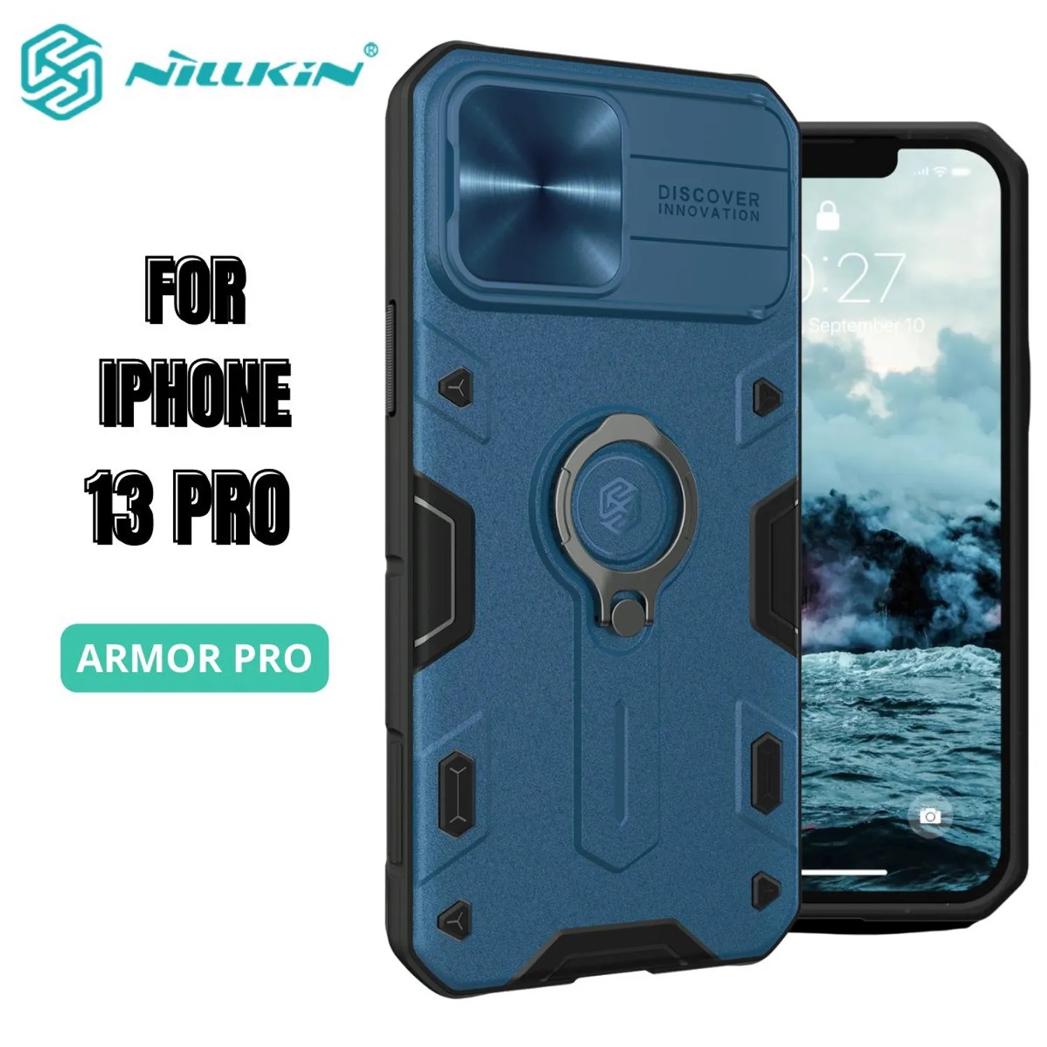 CASE NILLKIN ARMOR BLUE - IPHONE 13 PRO - 1