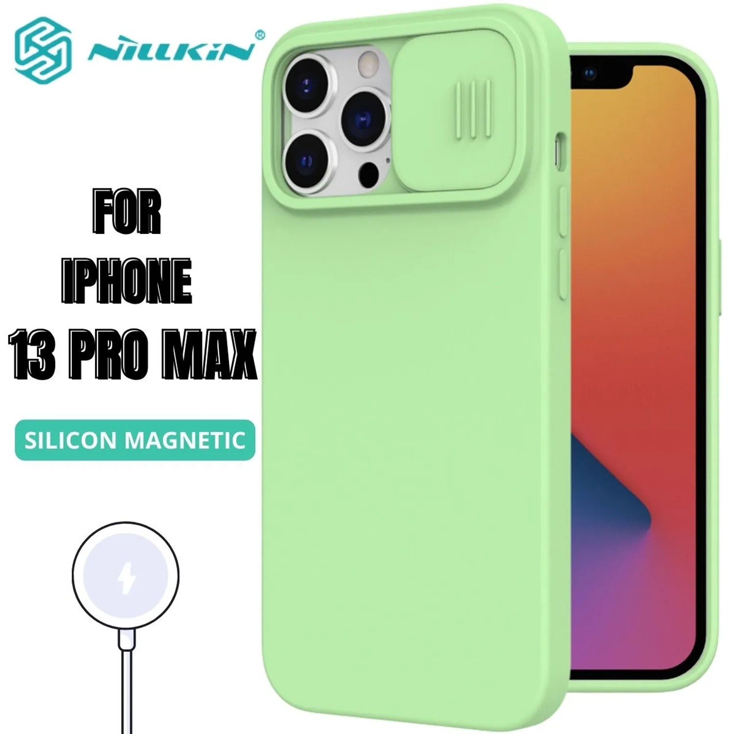 Case Nillkin Silicone Green - iPhone 13 Pro Max (MagSafe) - 1
