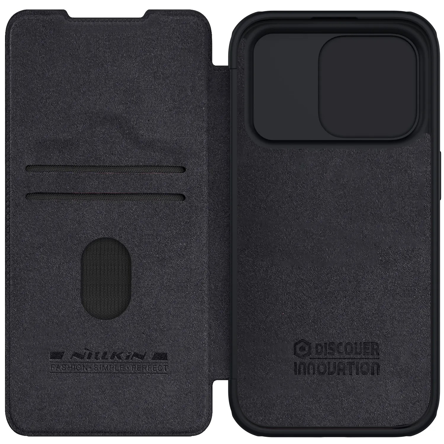 CASE NILLKIN QIN LEATHER BLACK - IPHONE 15 PRO MAX - 3