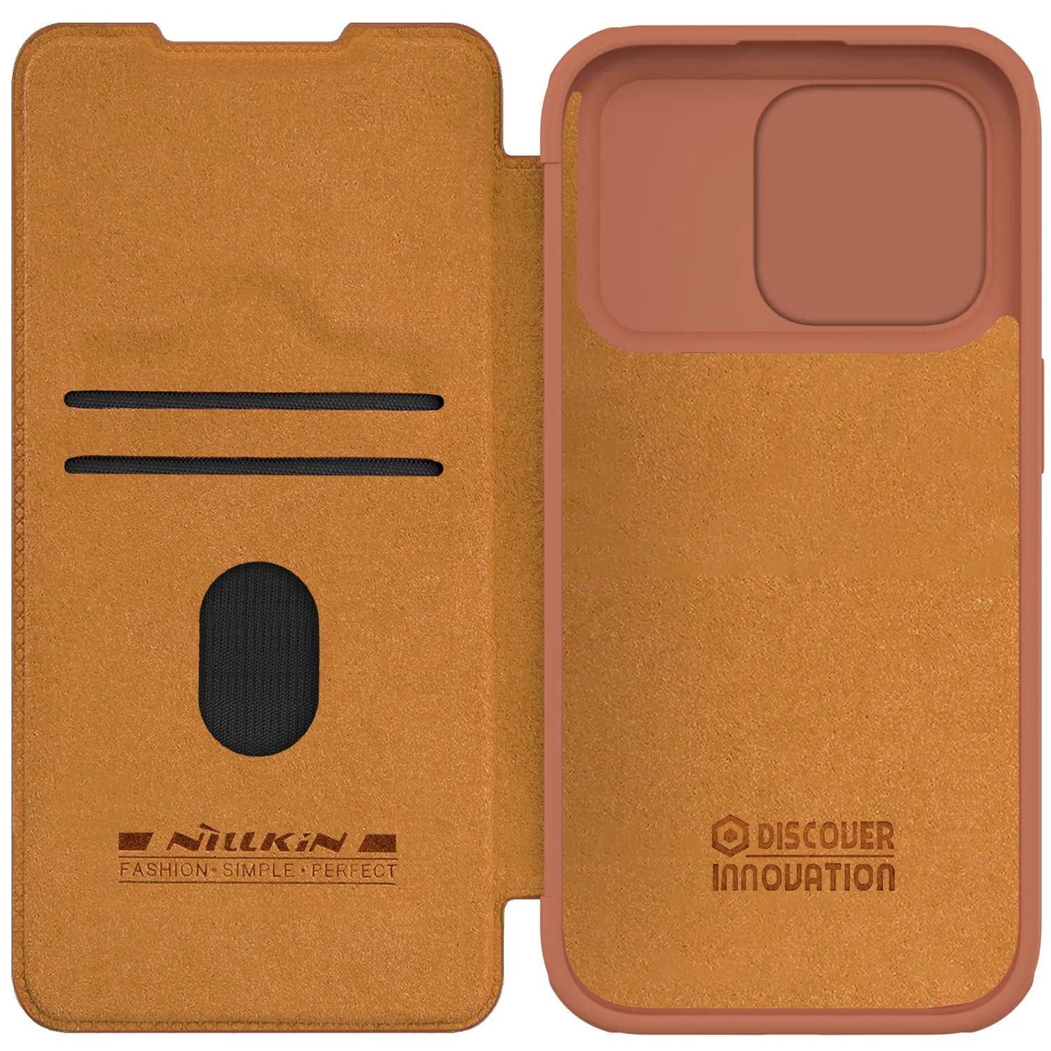 CASE NILLKIN QIN LEATHER BROWN - IPHONE 15 PRO MAX - 2
