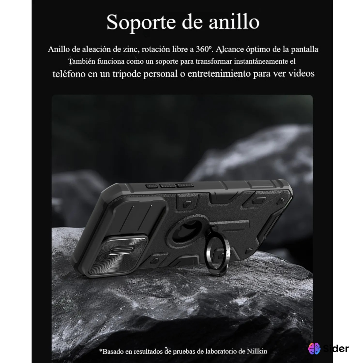 CASE NILLKIN ARMOR BLACK - IPHONE 15 PRO MAX - 3