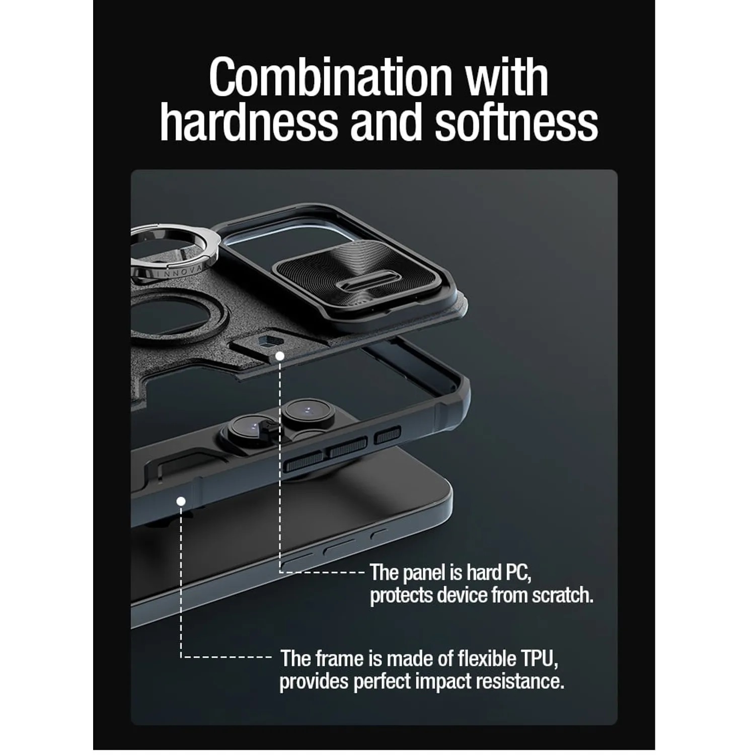 CASE NILLKIN ARMOR BLACK - IPHONE 15 PRO MAX - 4