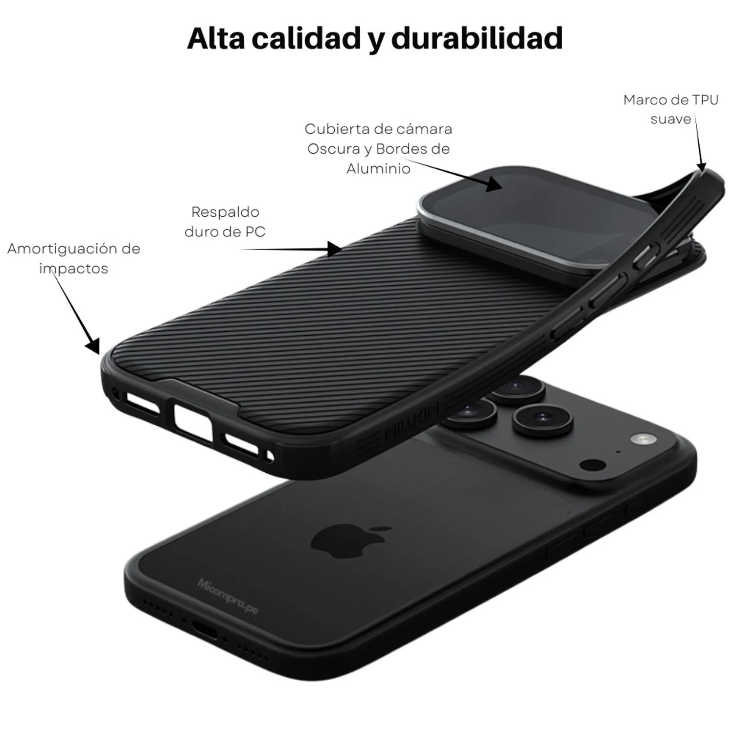 CASE NILLKIN CAMSHIELD CAMPRO - IPHONE 17 PRO MAX (MAGSAFE) - LENTE OSCURA - 4
