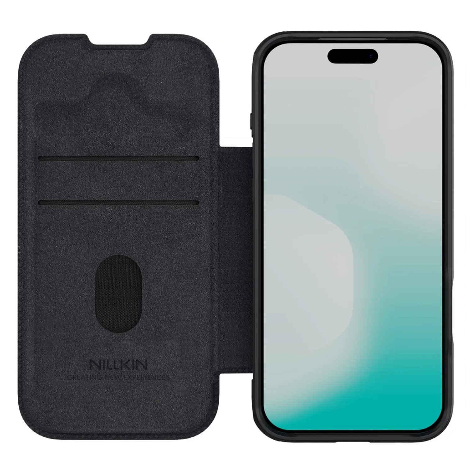 CASE NILLKIN QIN PRO LEATHER - IPHONE 17 PRO MAX - NEGRO - 3