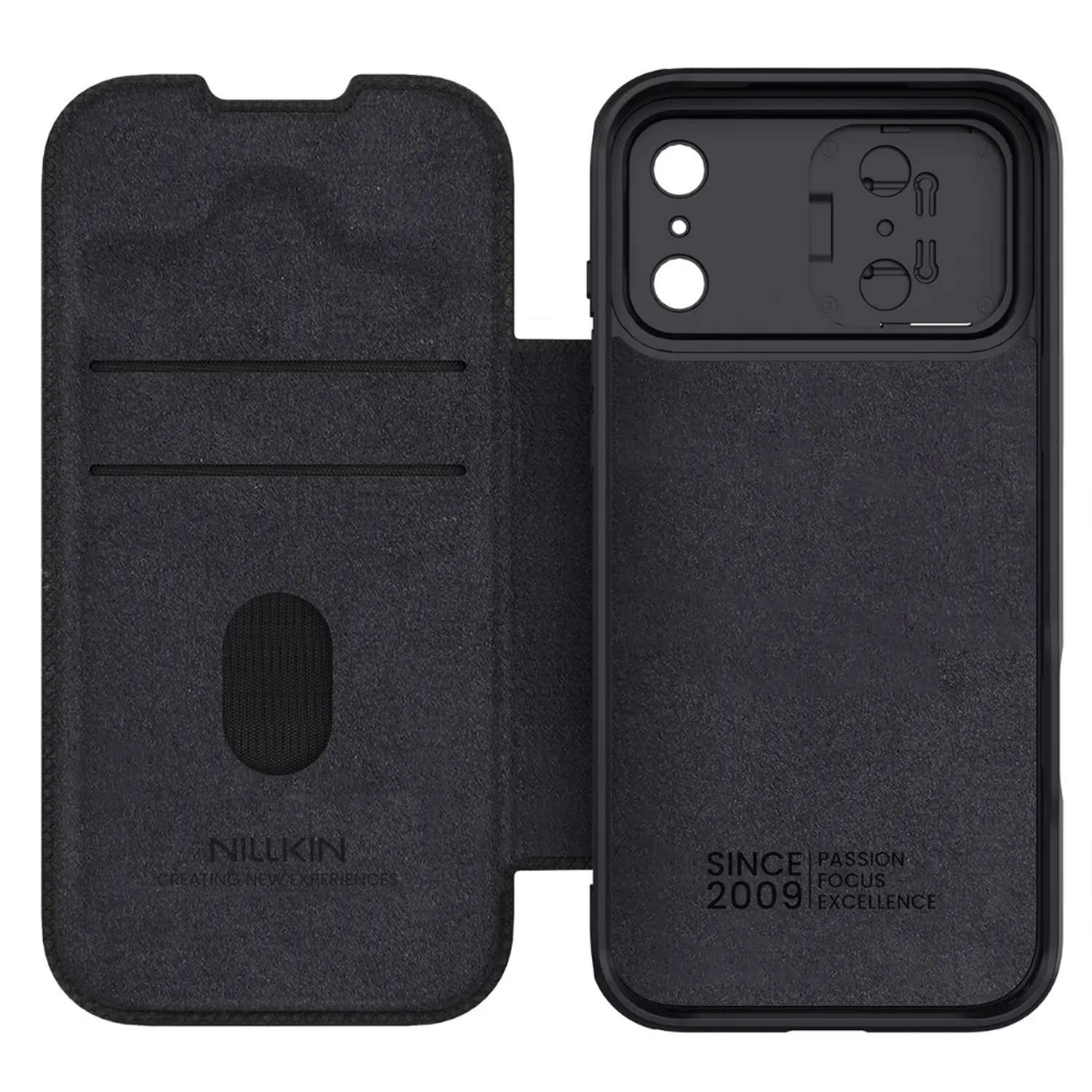 CASE NILLKIN QIN PRO LEATHER - IPHONE 17 PRO MAX - NEGRO - 5