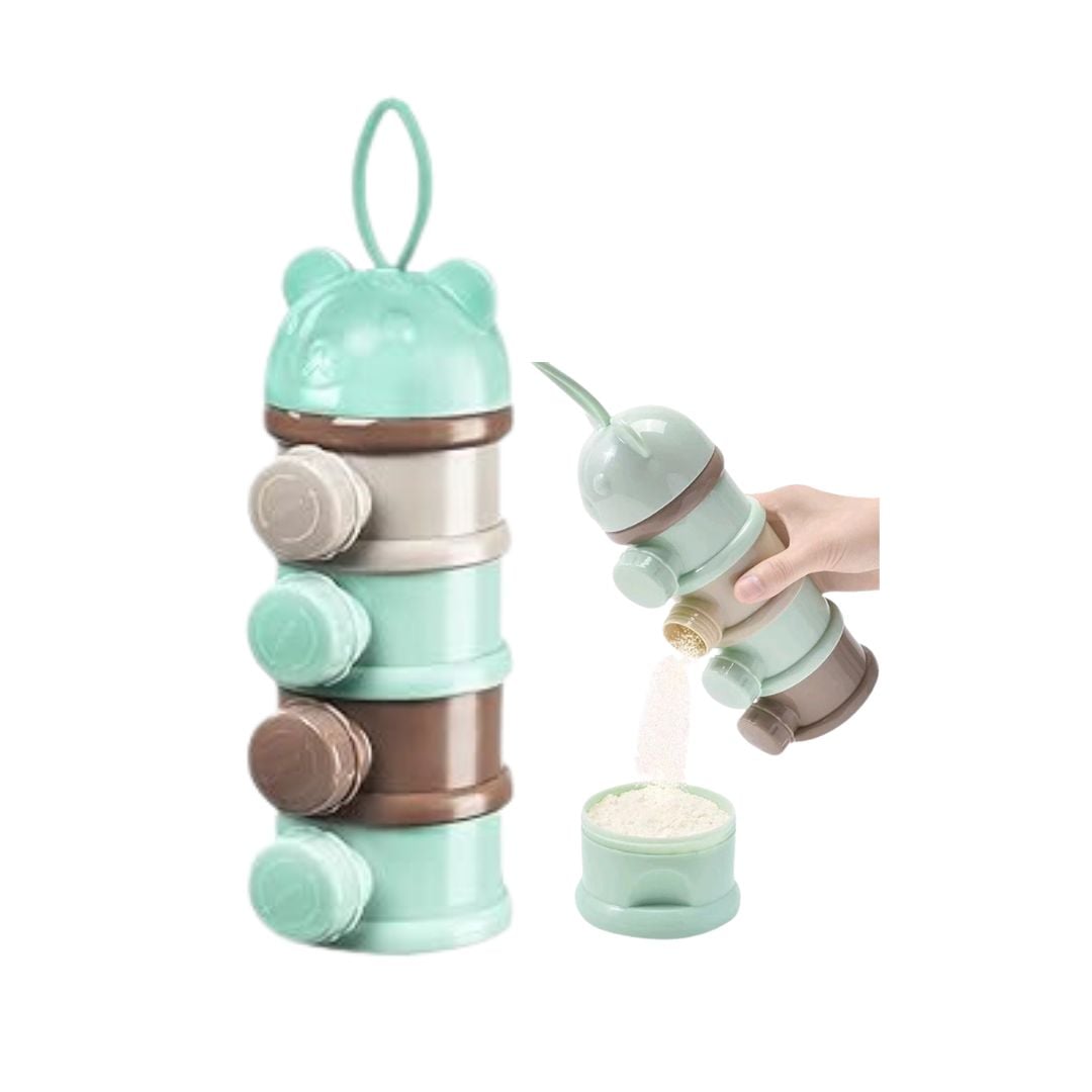 DISPENSADOR APILABLE PORTÁTIL DE LECHE PARA BEBÉS 4DIVISIONES (NIÑO) - 1