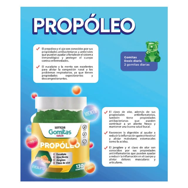 GOMITA DE PROPÓLEO PARA ADULTOS (130 UNIDADES) - 2
