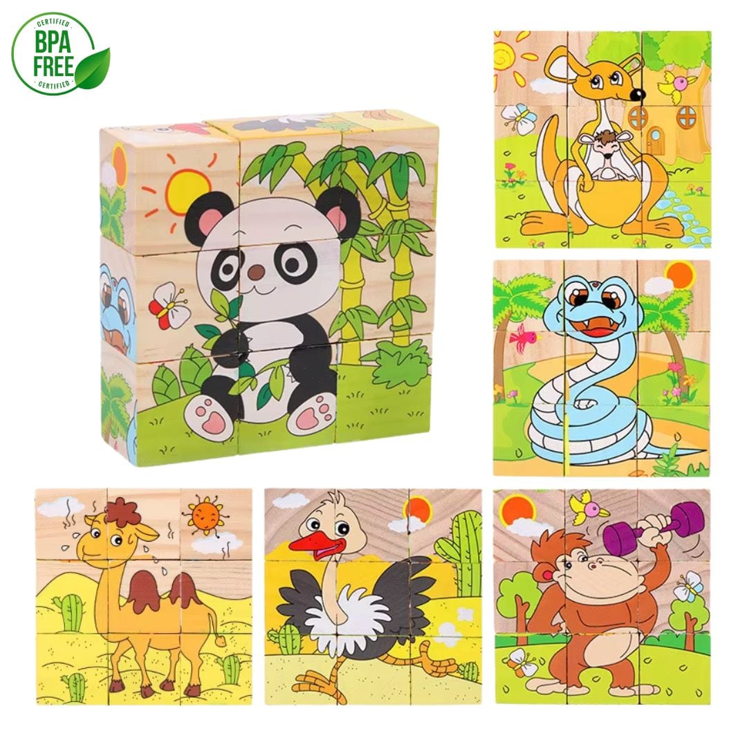 CUBOS ARMABLES DE ANIMALES 6 CARAS - 1
