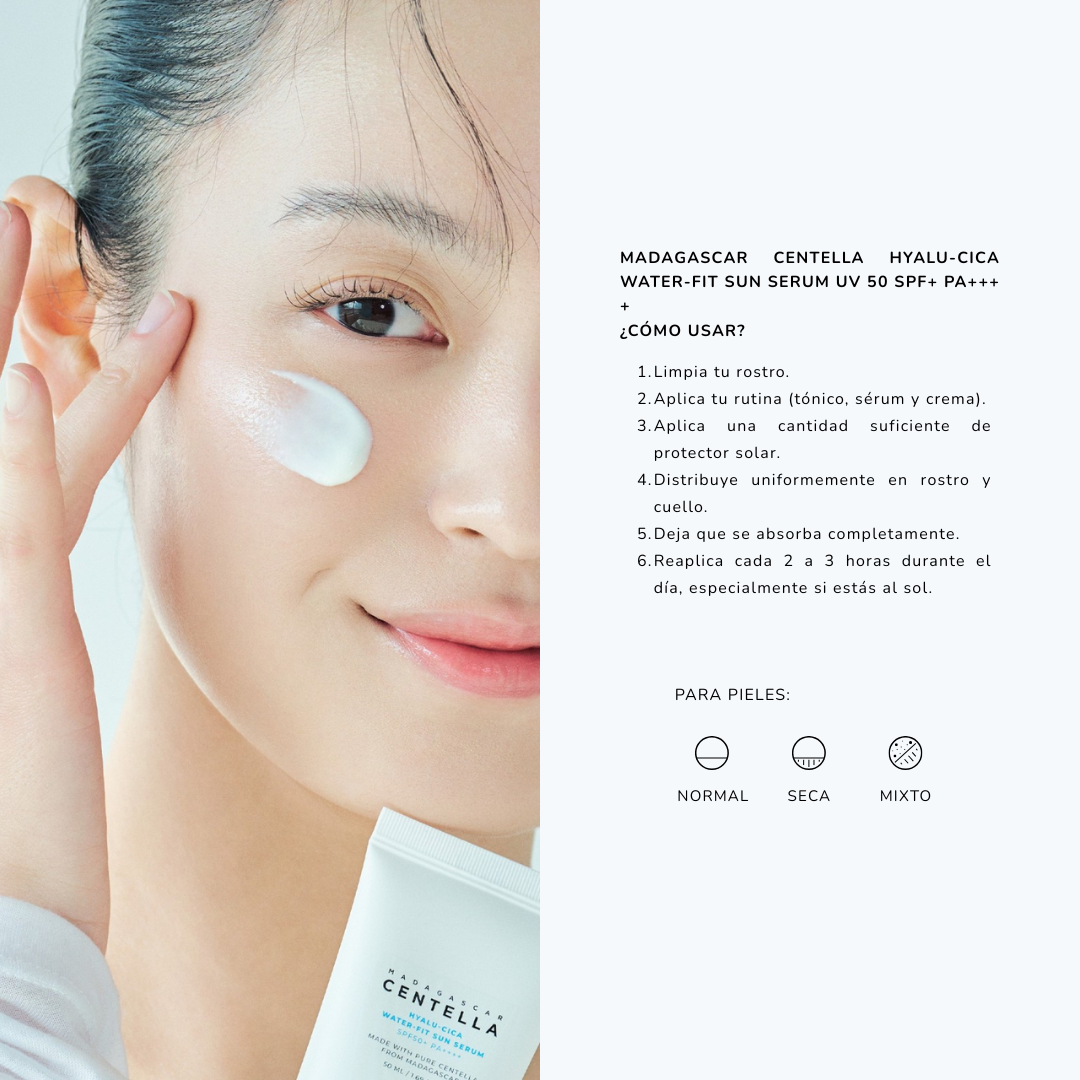MADAGASCAR CENTELLA HYALU-CICA WATER FIT SUN SERUM + MOISTURE CREAM FULL SIZE - 4