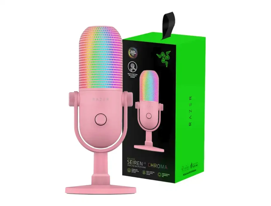 MICROFONO RAZER SEIREN V3 CHROMA ROSADO - 2