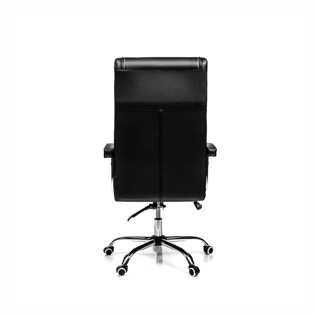SILLA DE OFICINA GERENCIAL SHINY 909 XION - GIRATORIA CON RUEDAS, SISTEMA DE BALANCEO CON BLOQUEO, ERGONÓMICA, CUERO PU NEGRO - 4