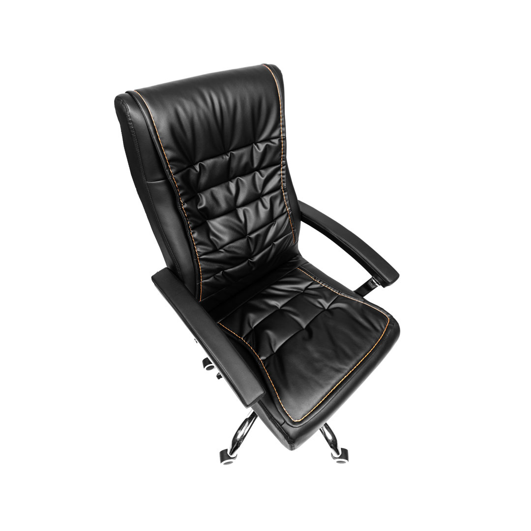 SILLA DE OFICINA GERENCIAL SHINY 909 XION - GIRATORIA CON RUEDAS, SISTEMA DE BALANCEO CON BLOQUEO, ERGONÓMICA, CUERO PU NEGRO - 6