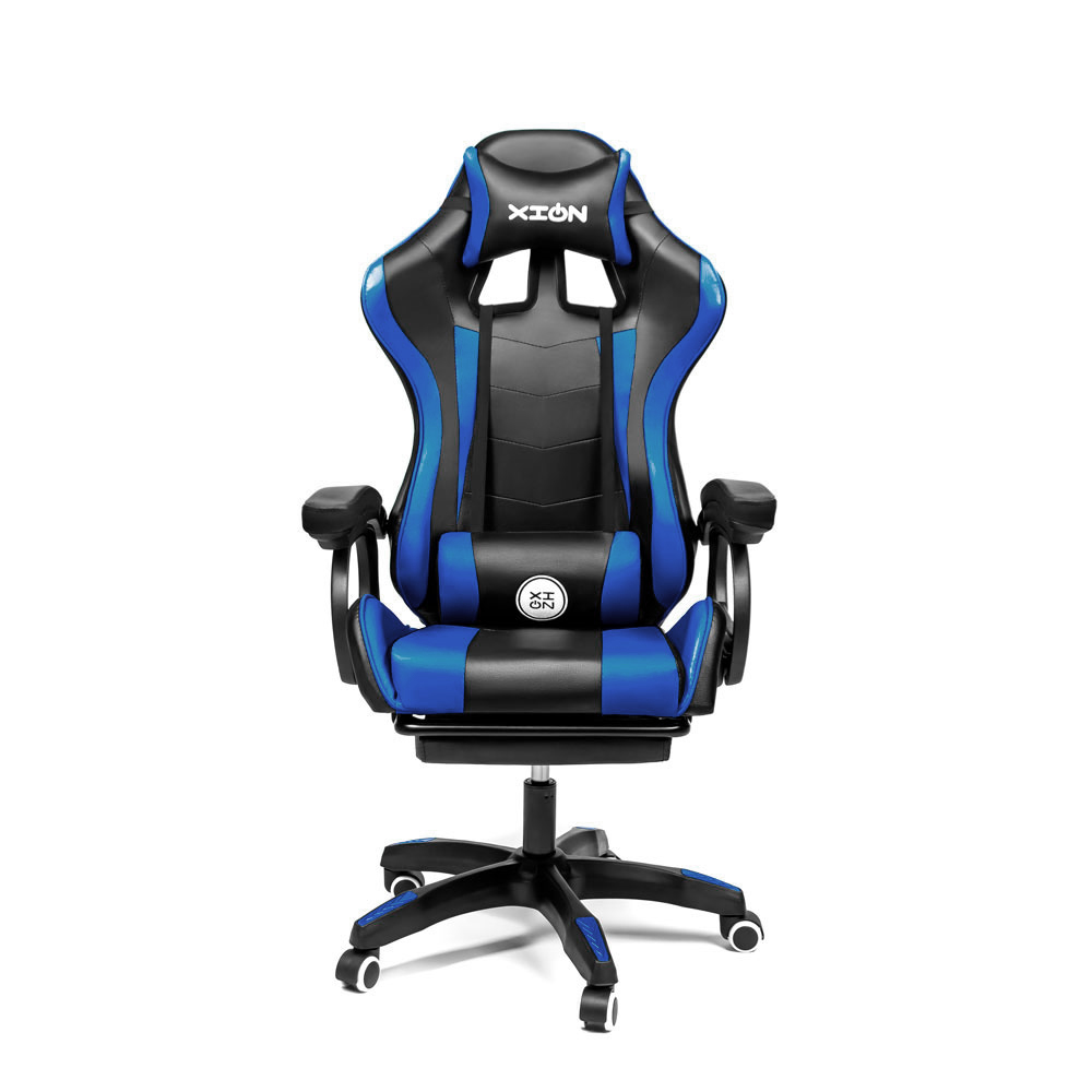 SILLA GAMER RAVEN XION ERGONÓMICA CON MASAJEADOR LUMBAR, POSAPIÉS, MÁX 120KG, RECLINACIÓN 135° NEGRO - 5