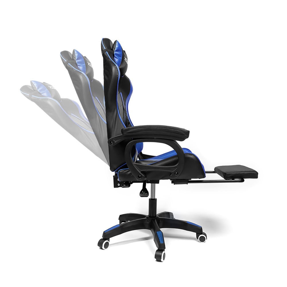 SILLA GAMER RAVEN XION ERGONÓMICA CON MASAJEADOR LUMBAR, POSAPIÉS, MÁX 120KG, RECLINACIÓN 135° NEGRO - 6