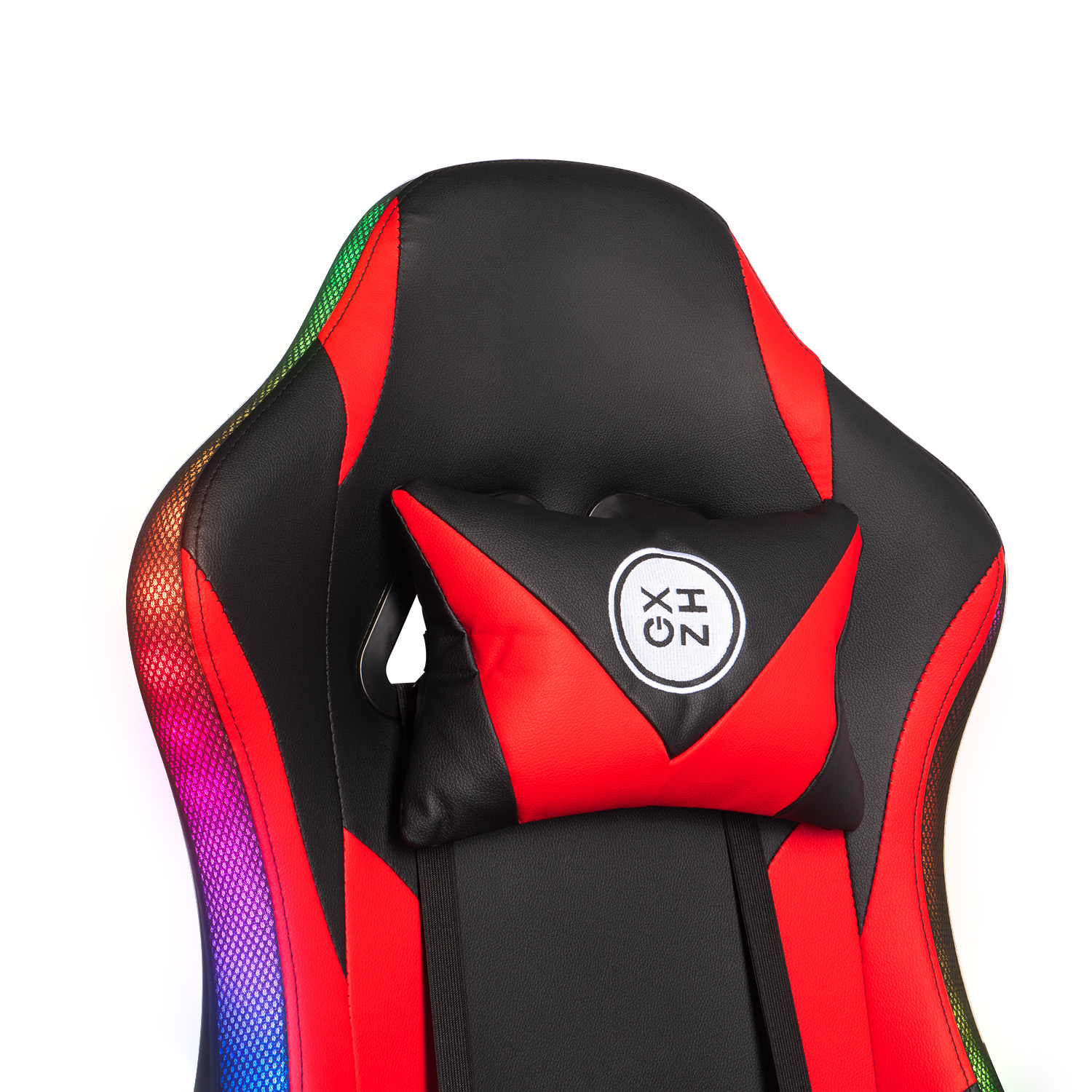 SILLA GAMER RAVEN XION CON LUCES RGB, CONTROL, MASAJEADOR LUMBAR, POSAPIÉS, MÁX 120KG, RECLINACIÓN 135° ROJO - 4