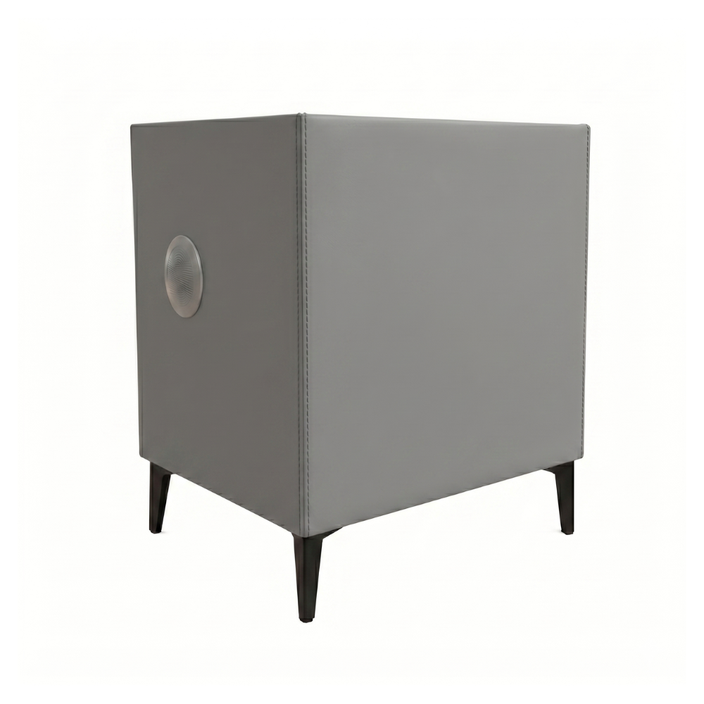 MESA DE NOCHE SMART DECOKASA CON SENSOR DE HUELLA DACTILAR, PARLANTE BLUETOOTH, CARGA INALÁMBRICA Y LUZ LED TÁCTIL GRIS - 2