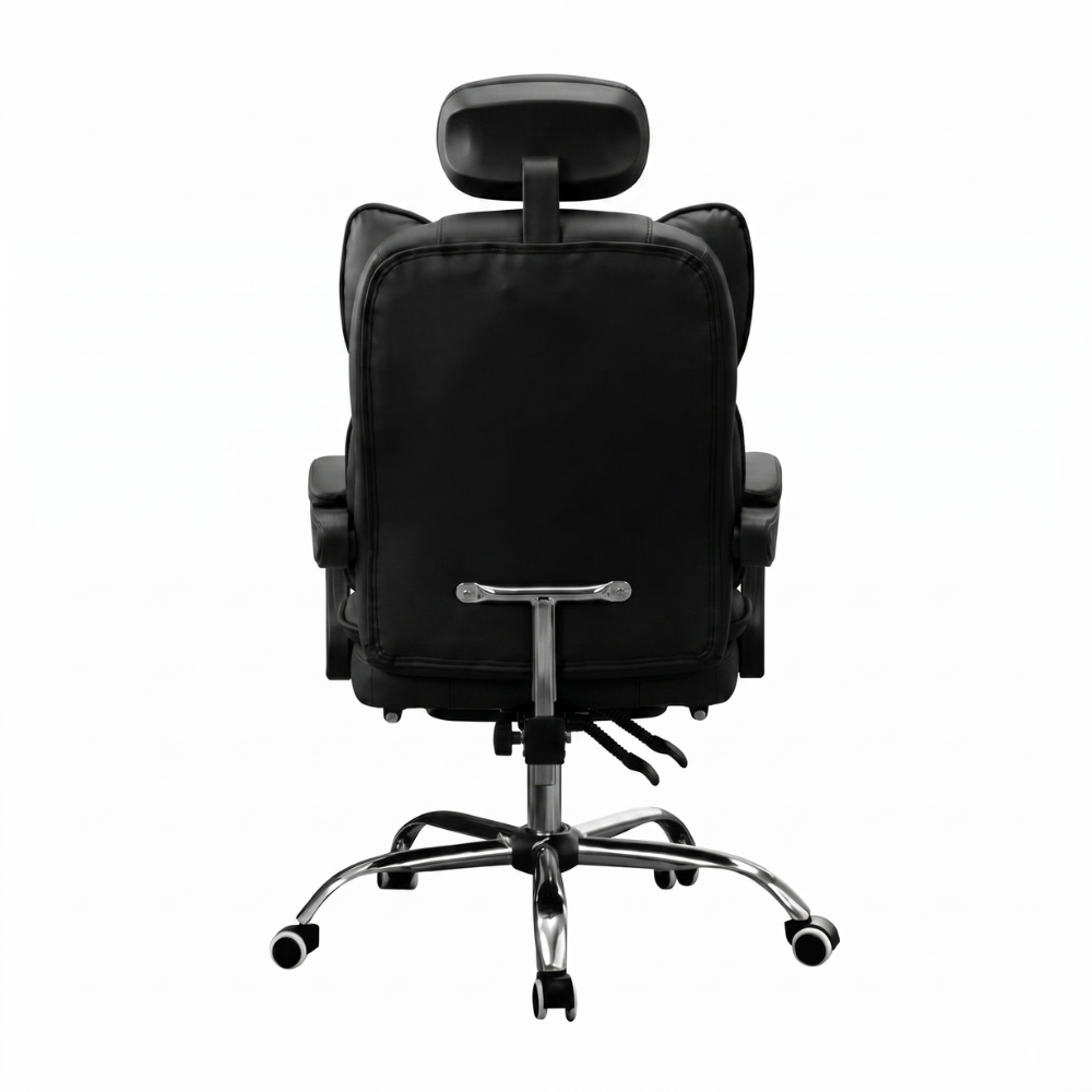 SILLA DE OFICINA GERENCIAL 777 XION ERGONÓMICA DE CUERO PU CON POSAPIÉS Y REPOSACABEZAS REGULABLE NEGRO - 6