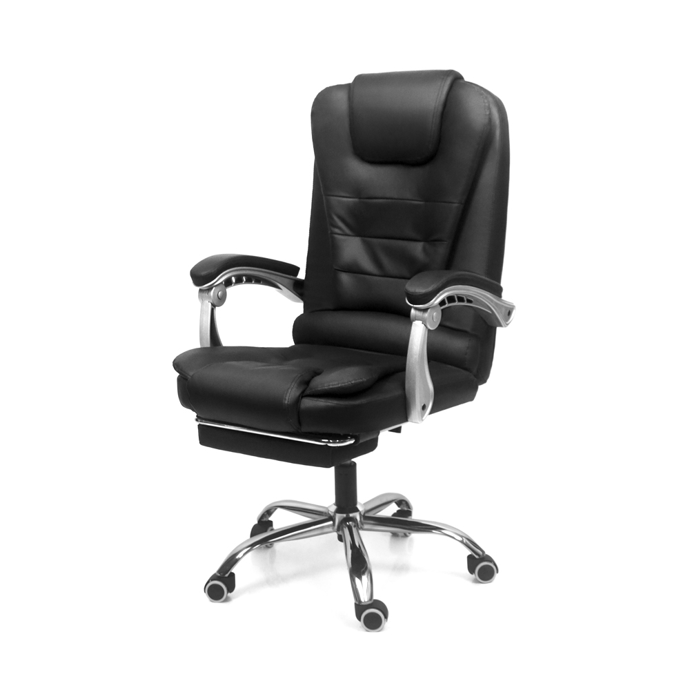 SILLA DE OFICINA GERENCIAL 707 XION ERGONÓMICA DE CUERO PU CON POSAPIÉS, MASAJEADOR LUMBAR Y RECLINACIÓN 135 GRADOS NEGRO - 2