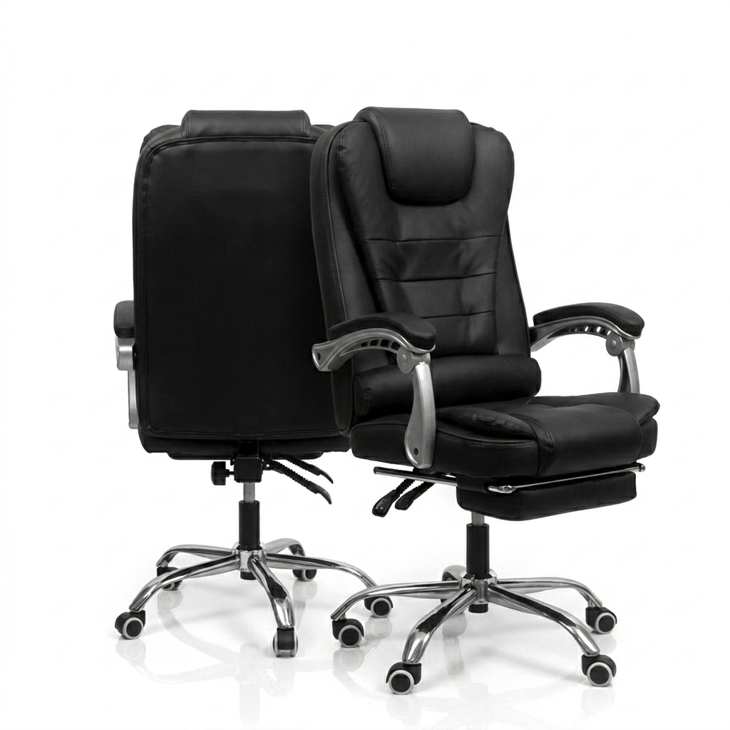 SILLA DE OFICINA GERENCIAL 707 XION ERGONÓMICA DE CUERO PU CON POSAPIÉS, MASAJEADOR LUMBAR Y RECLINACIÓN 135 GRADOS NEGRO - 3