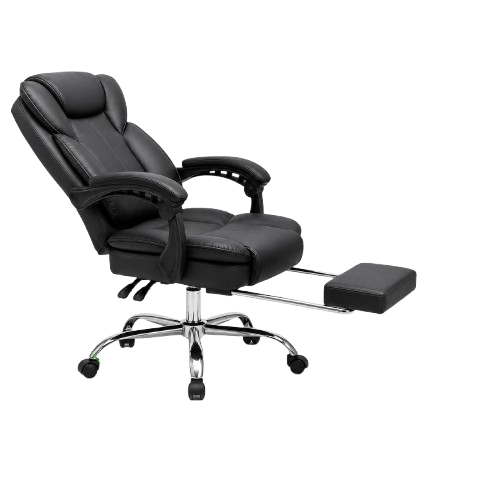 SILLA DE OFICINA GERENCIAL 509 XION ERGONÓMICA DE CUERO PU CON POSAPIÉS Y RECLINACIÓN 135 GRADOS NEGRO - 2