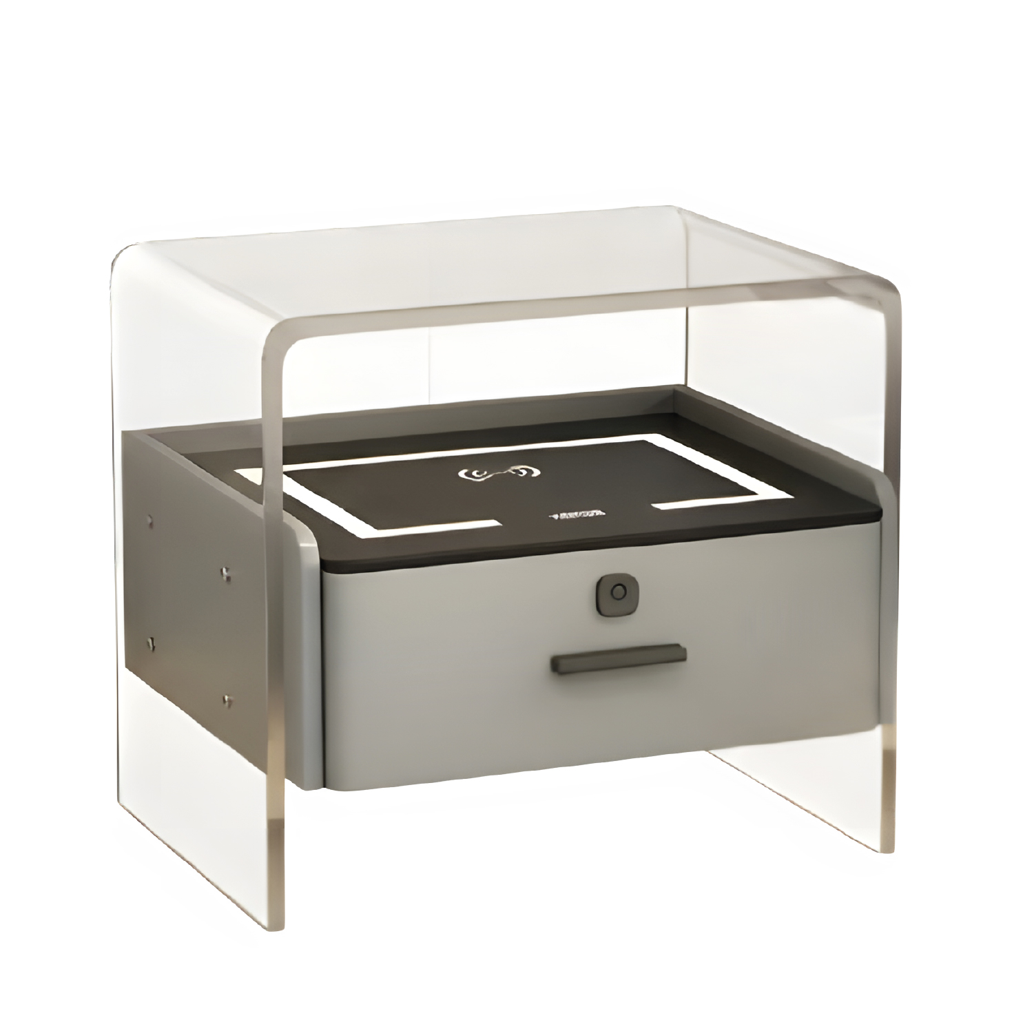 MESA DE NOCHE SMART VR. 3 DE MADERA CON HUELLA DACTILAR, CARGA INALÁMBRICA, DOBLE PARLANTE BLUETOOTH, USB Y LUZ DE 3 TONOS - 3