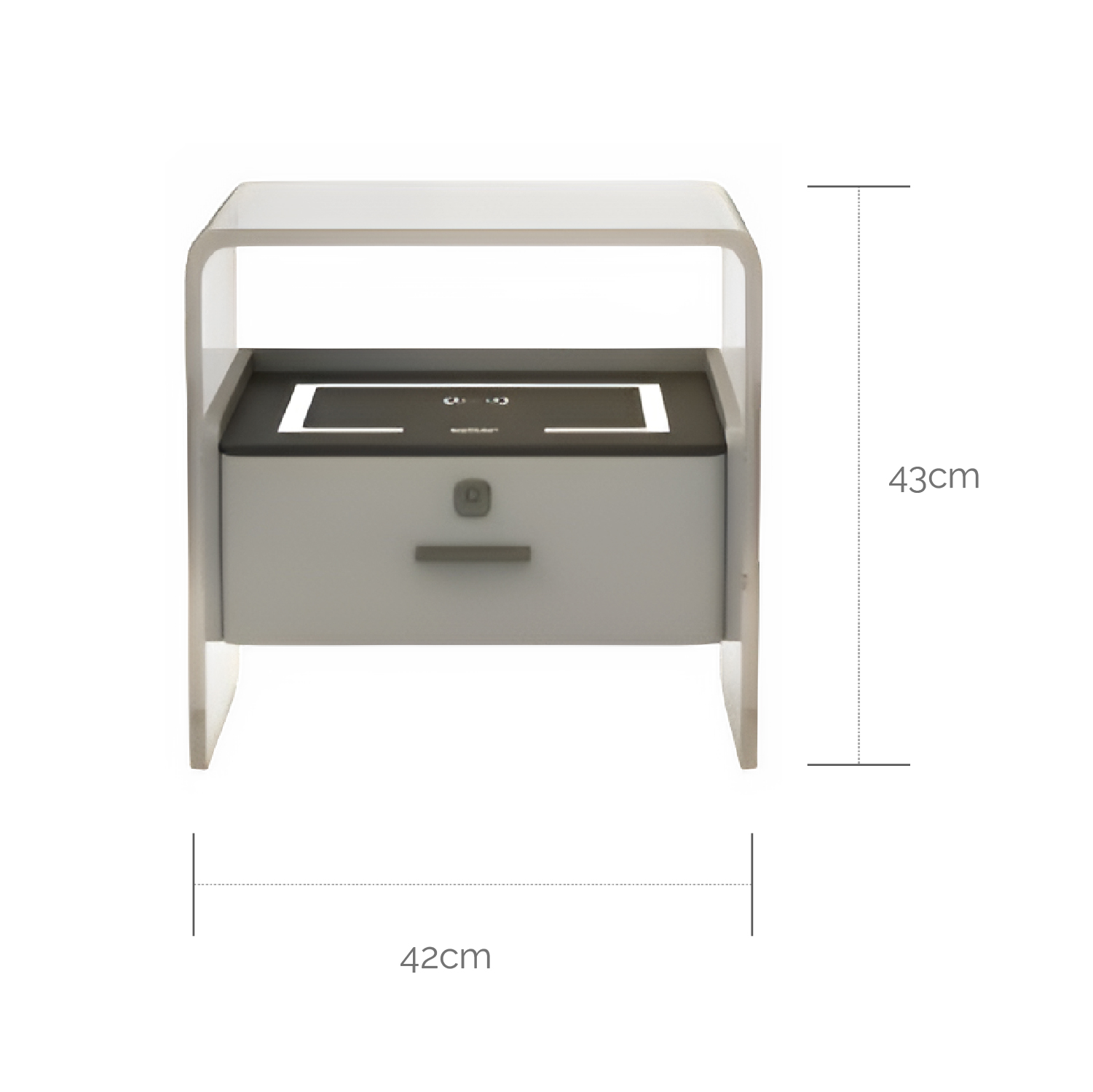 MESA DE NOCHE SMART VR. 3 DE MADERA CON HUELLA DACTILAR, CARGA INALÁMBRICA, DOBLE PARLANTE BLUETOOTH, USB Y LUZ DE 3 TONOS - 7